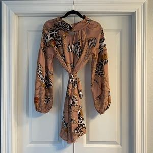 Boutique Dress - fun print, tie detail.